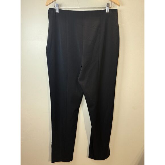 Nic + Zoe Avenue Side Slit Straight Pants Women’s Size 14 Black Onyx - Picture 7 of 9